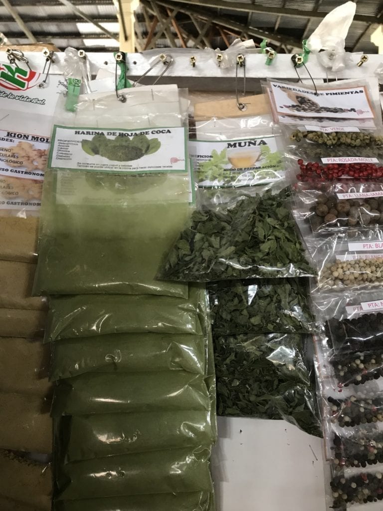 Coca leaf powder, San Pedro Market