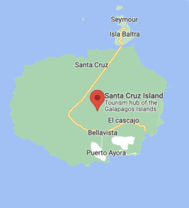 Santa Cruz Island Map Galapagos