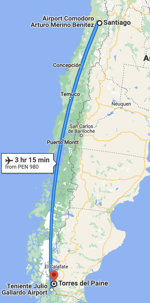 Santiago to Torres del Paine
