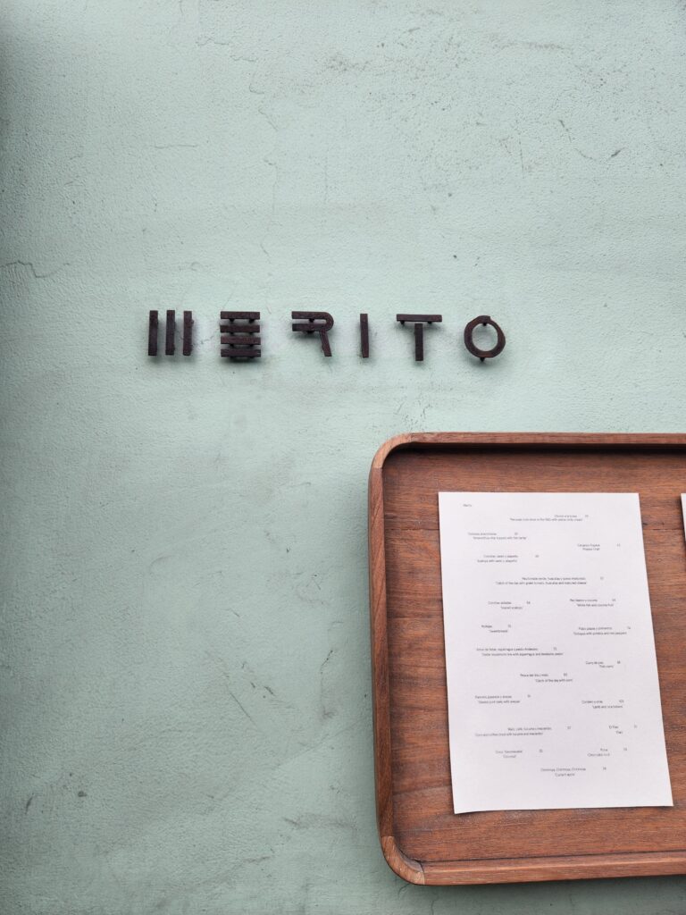 The Menu at Merito Restaurant